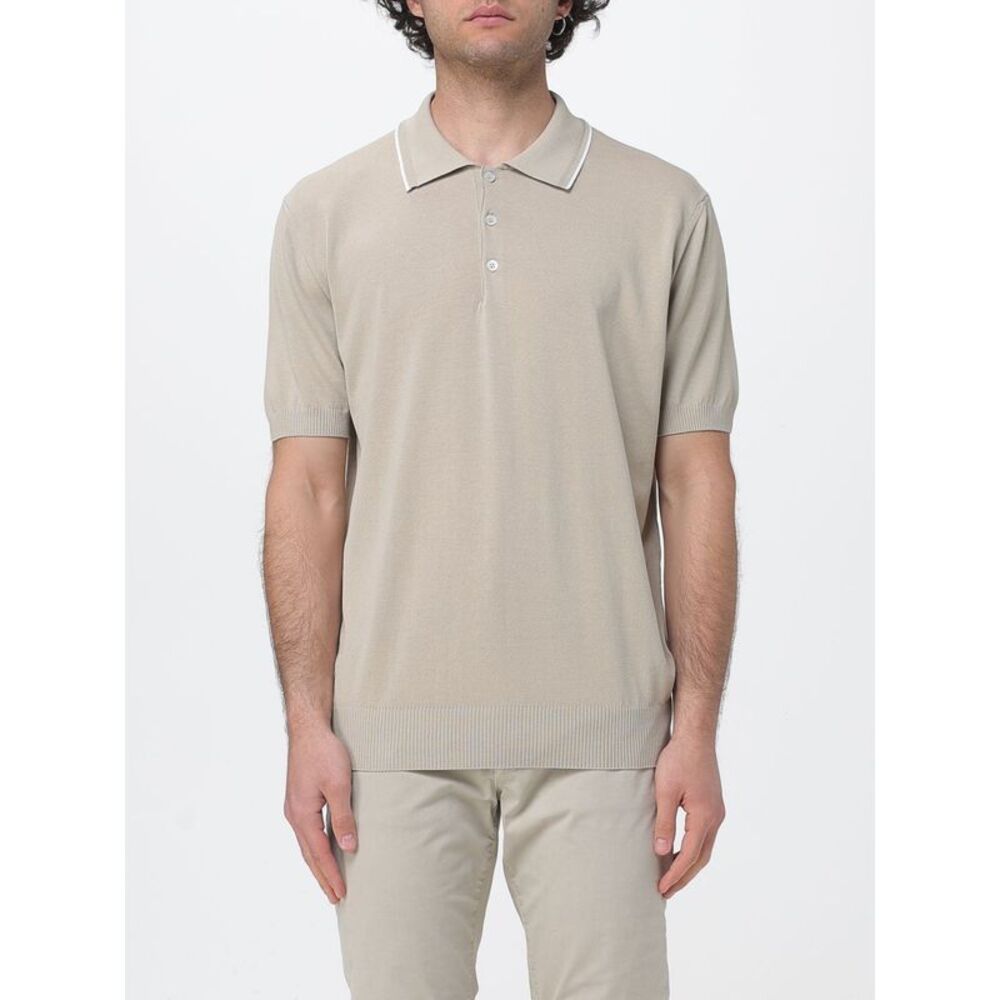 Canali Polo Shirt Men Beige